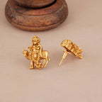 Stunning plain antique gold plated krishna pendant set