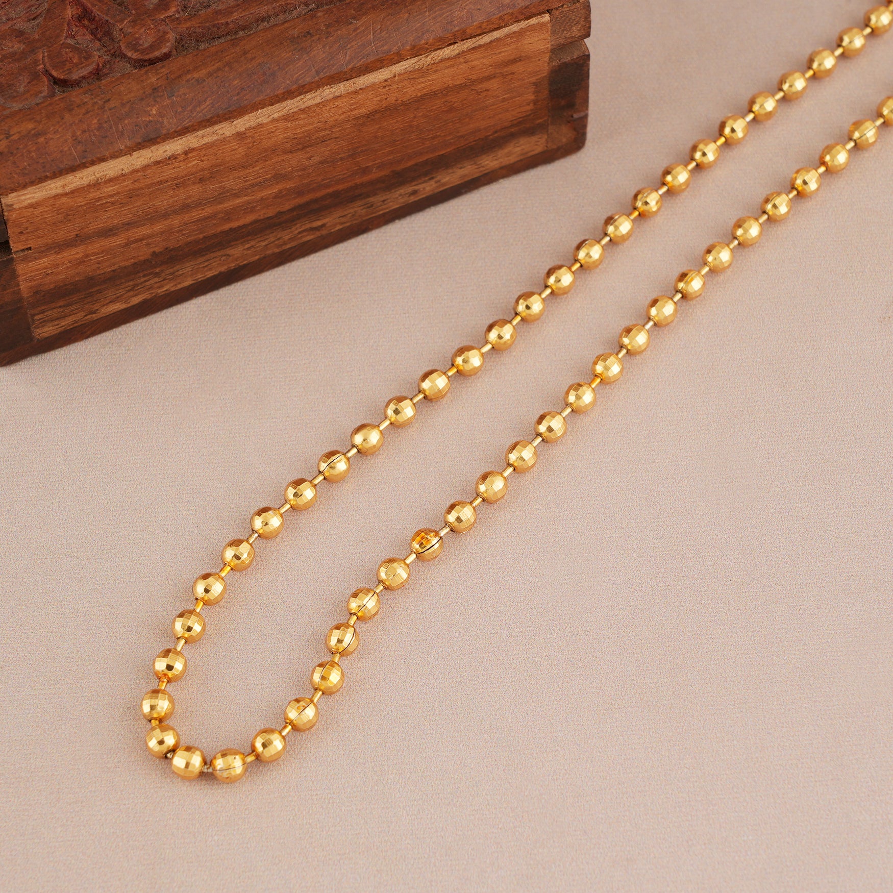 Beautiful antique gold plated ball chain
