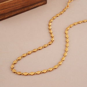 Cute elegant leaf antique gold plain chain