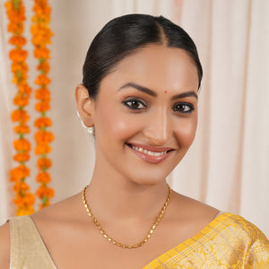 Cute elegant leaf antique gold plain chain