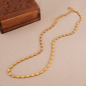 Cute elegant leaf antique gold plain chain
