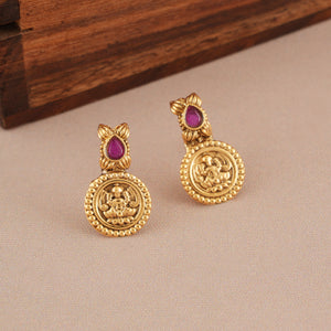 Cute antique gold ma lakshmi coin choker necklace set I Temple Jewellery