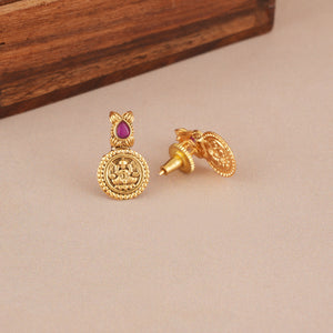 Cute antique gold ma lakshmi coin choker necklace set I Temple Jewellery