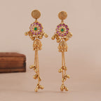 Amazing antique gold ruby pendant set with jhumka earring