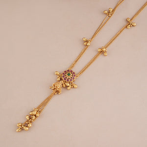 Amazing antique gold ruby pendant set with jhumka earring