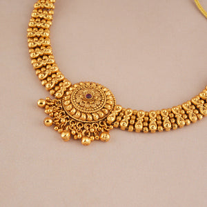 Stunning antique gold floral choker necklace set