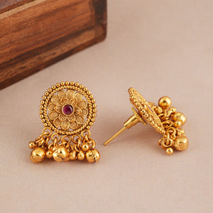 Stunning antique gold floral choker necklace set