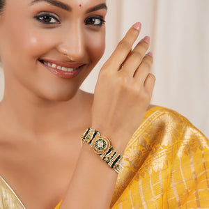 Stunning antique gold pearl stone  bracelet