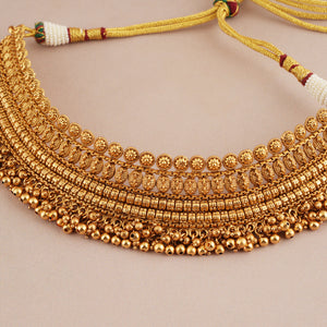 Stunning antique plain gold choker set for women