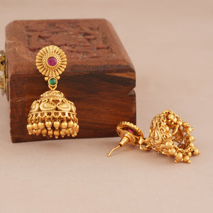 Stunning long antique gold mala necklace set