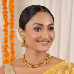 Amazing plain antique gold necklace set