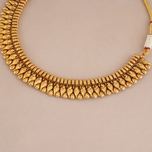 Amazing plain antique gold necklace set