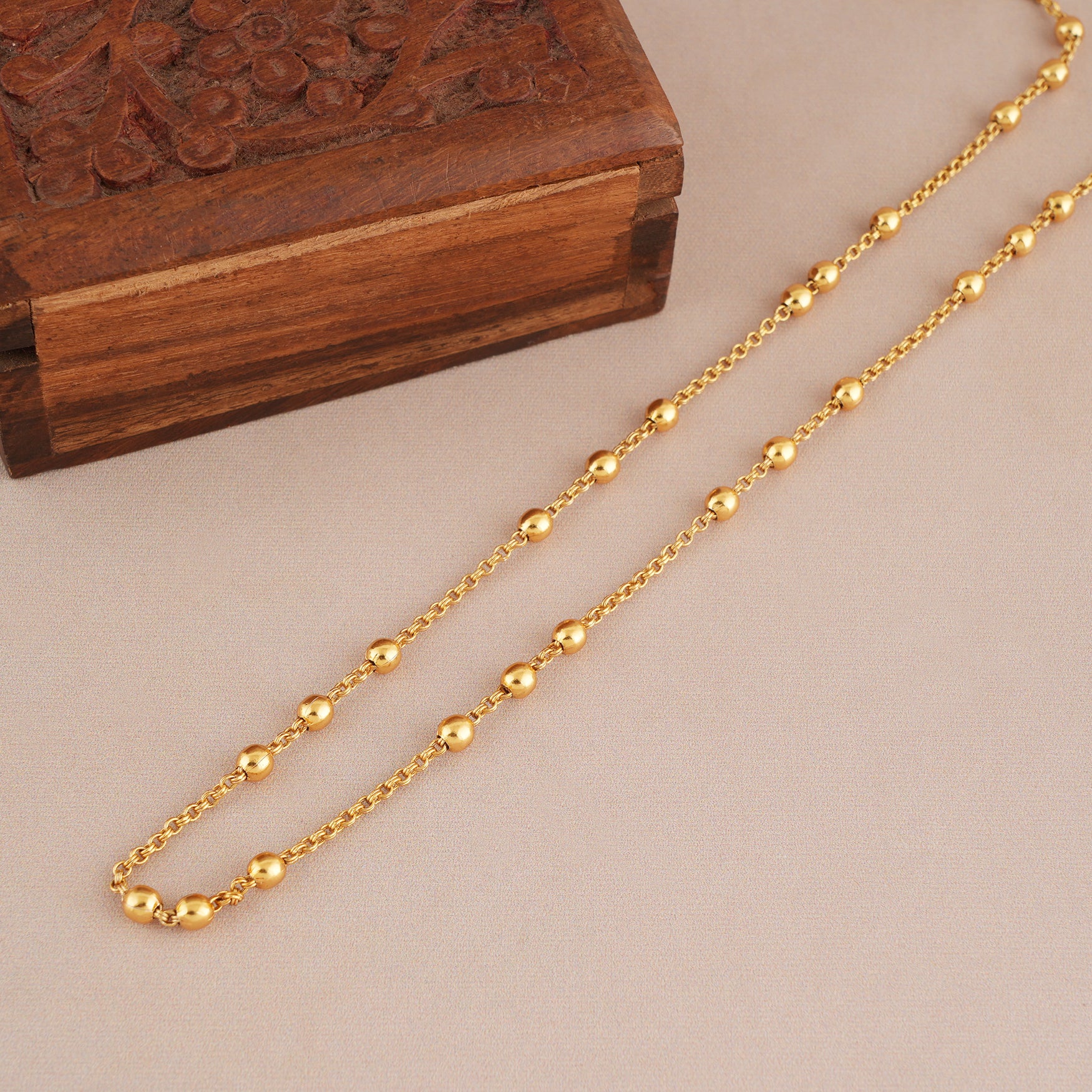 Beautiful antique gold ball chain for women