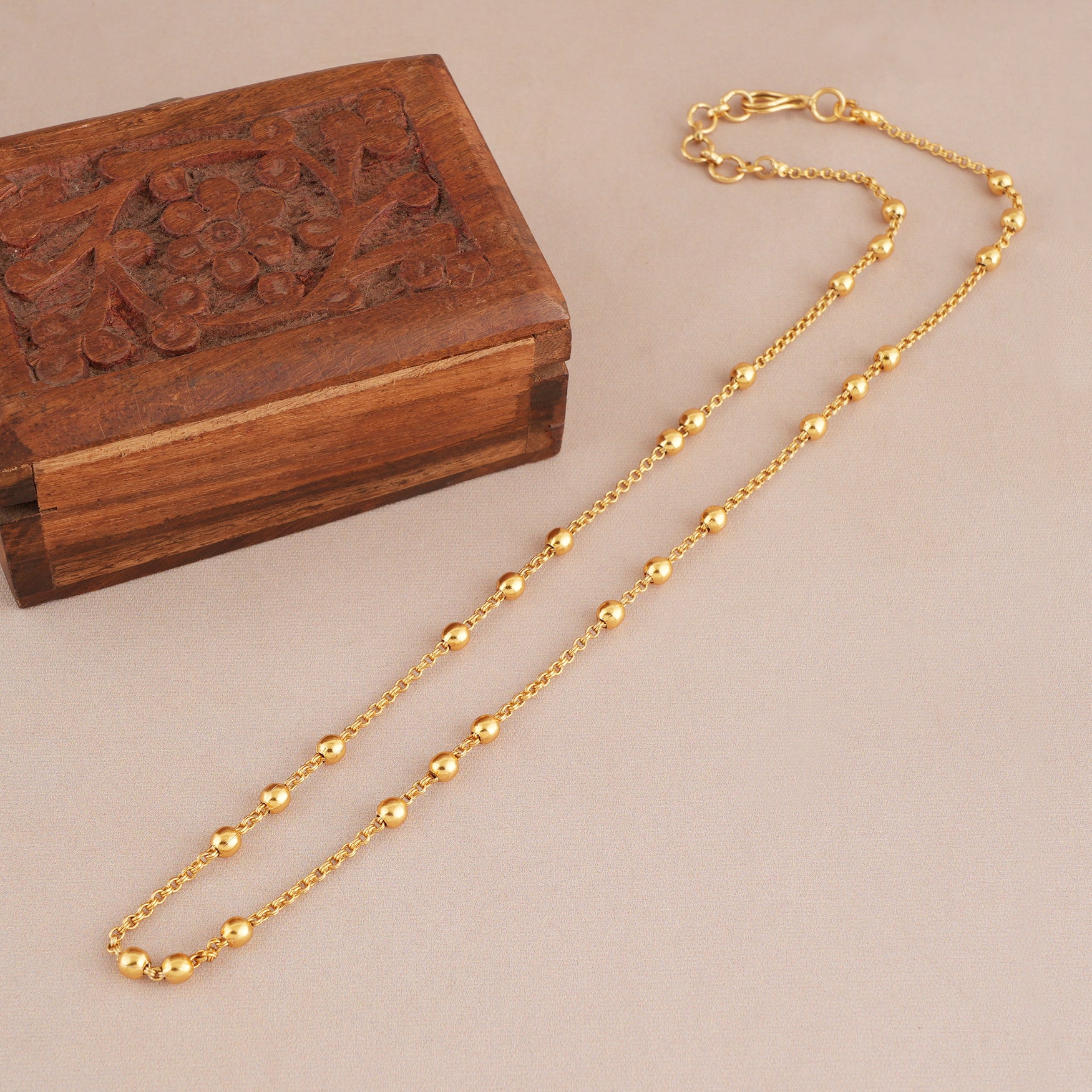Beautiful antique gold ball chain for women
