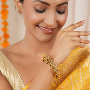 Stunning antique gold stone kada bangle