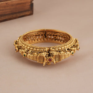 Stunning antique gold stone kada bangle