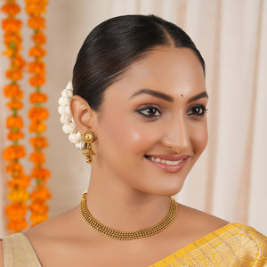 Plain antique gold elegant necklace set