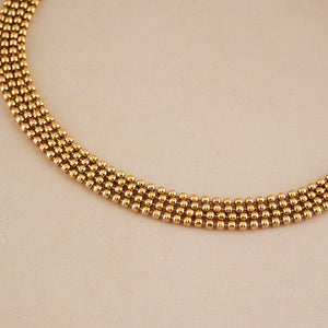 Plain antique gold elegant necklace set