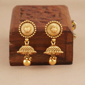 Plain antique gold elegant necklace set