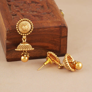 Plain antique gold elegant necklace set