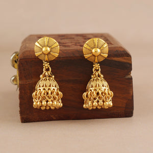 Long antique gold traditional mala necklace set