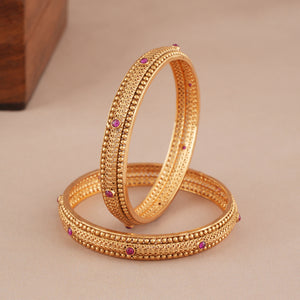 Antique gold plated beautiful bangle set