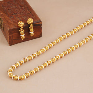 Stunning antique gold pearl mala set