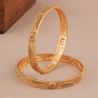Stunning antique gold ruby traditional bangle set