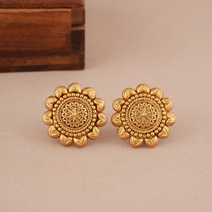 Antique plain gold traditional necklace set