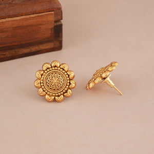 Antique plain gold traditional necklace set