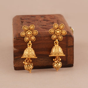 Antique gold plain traditional necklace set