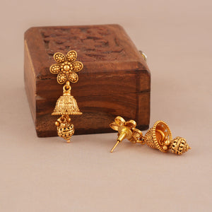 Antique gold plain traditional necklace set