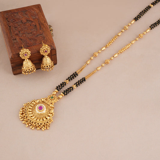 Antique gold traditional mangalsutra set