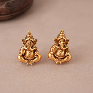 Amazing antique gold plated lord ganesha pendant set I Temple Jewellery