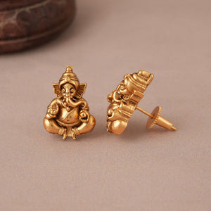 Amazing antique gold plated lord ganesha pendant set I Temple Jewellery