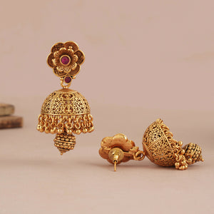 Long antique gold traditional necklace set