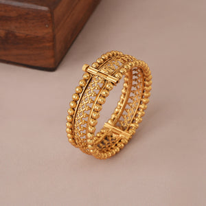 Traditional plain antique gold kada bangle