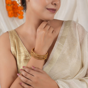 Traditional plain antique gold kada bangle