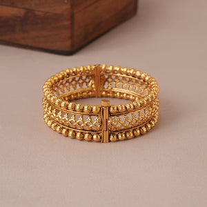 Traditional plain antique gold kada bangle