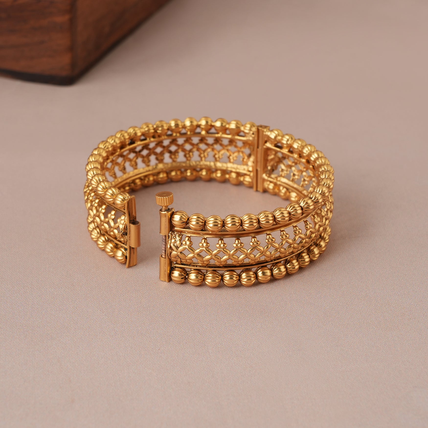 Traditional plain antique gold kada bangle