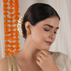 Beautiful antique gold ruby stone traditional stud earring