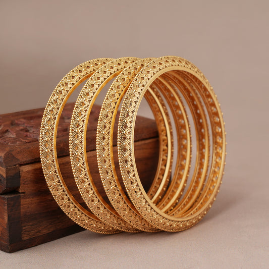 Beautiful antique gold elegant bangle set ( set of 4)