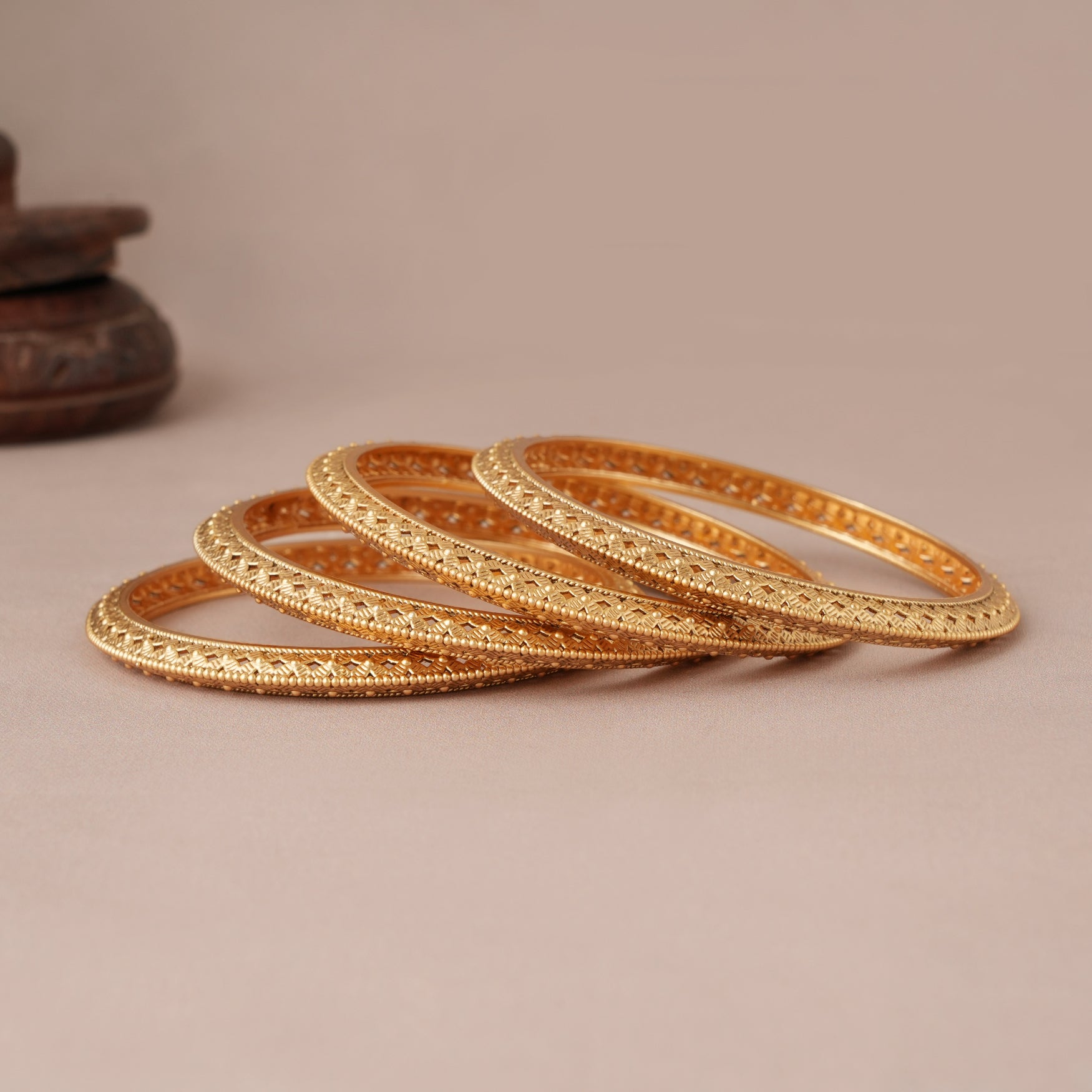 Beautiful antique gold elegant bangle set ( set of 4)