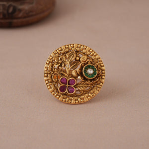 Beautiful antique gold stone finger ring for women