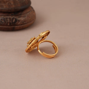 Beautiful antique gold stone finger ring for women