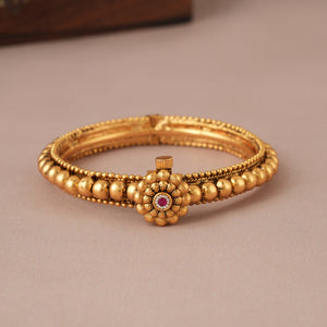 Beautiful traditional antique gold kada bangle