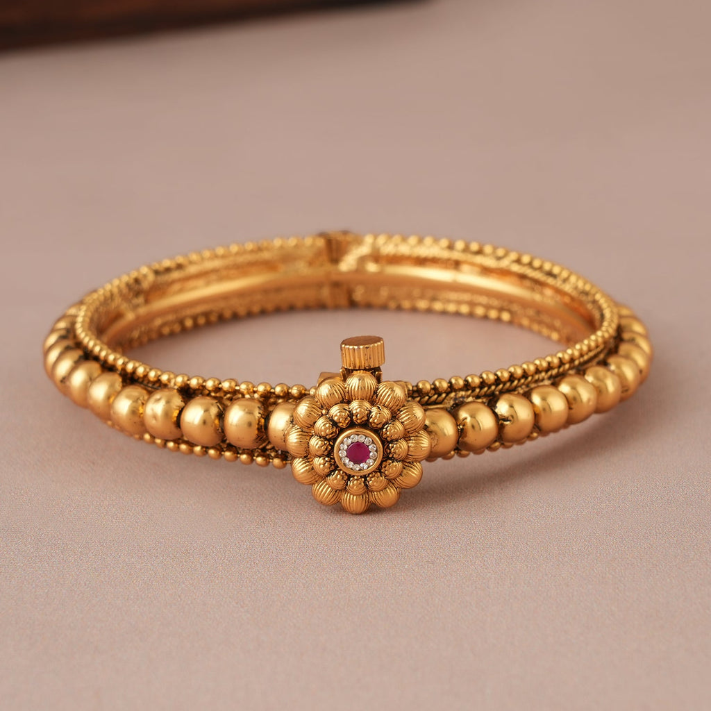 Beautiful traditional antique gold kada bangle