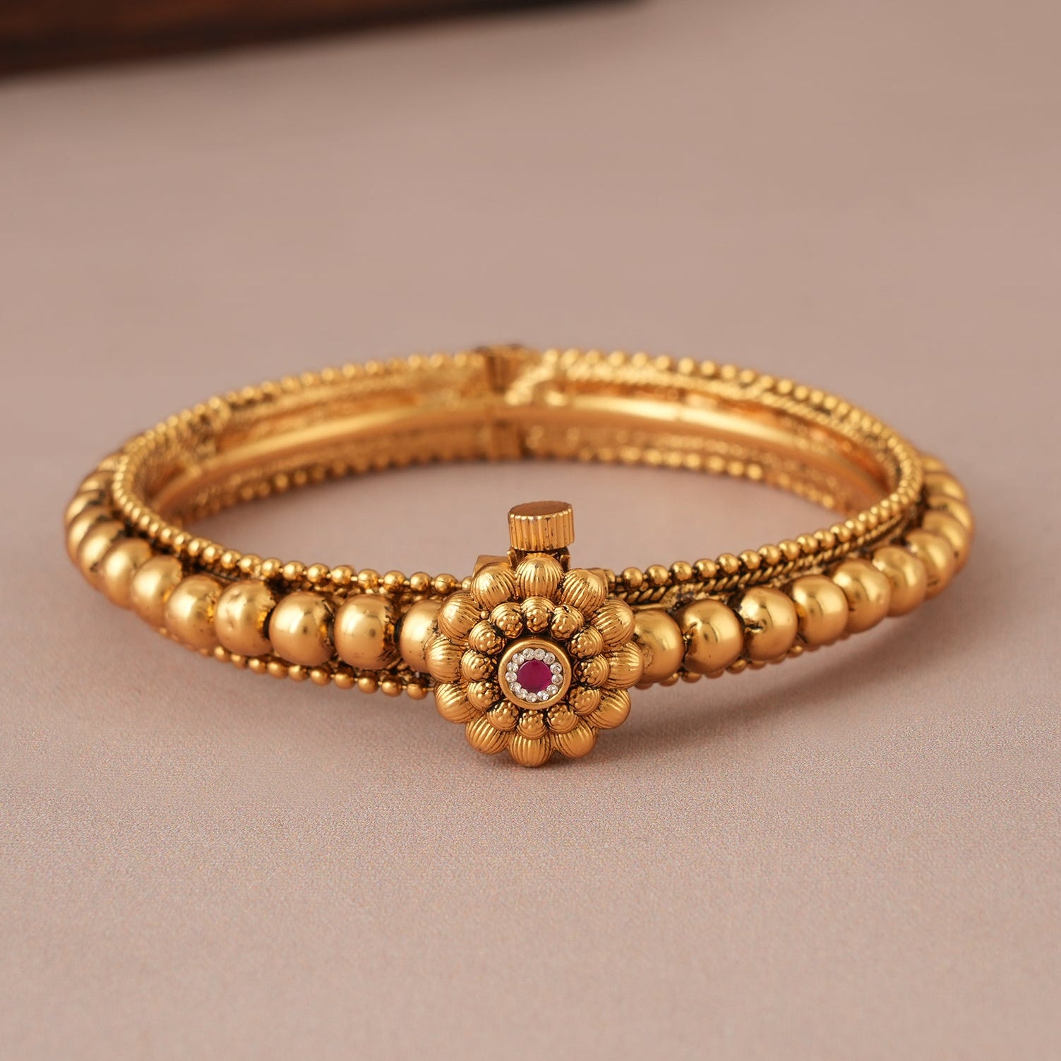 Beautiful traditional antique gold kada bangle