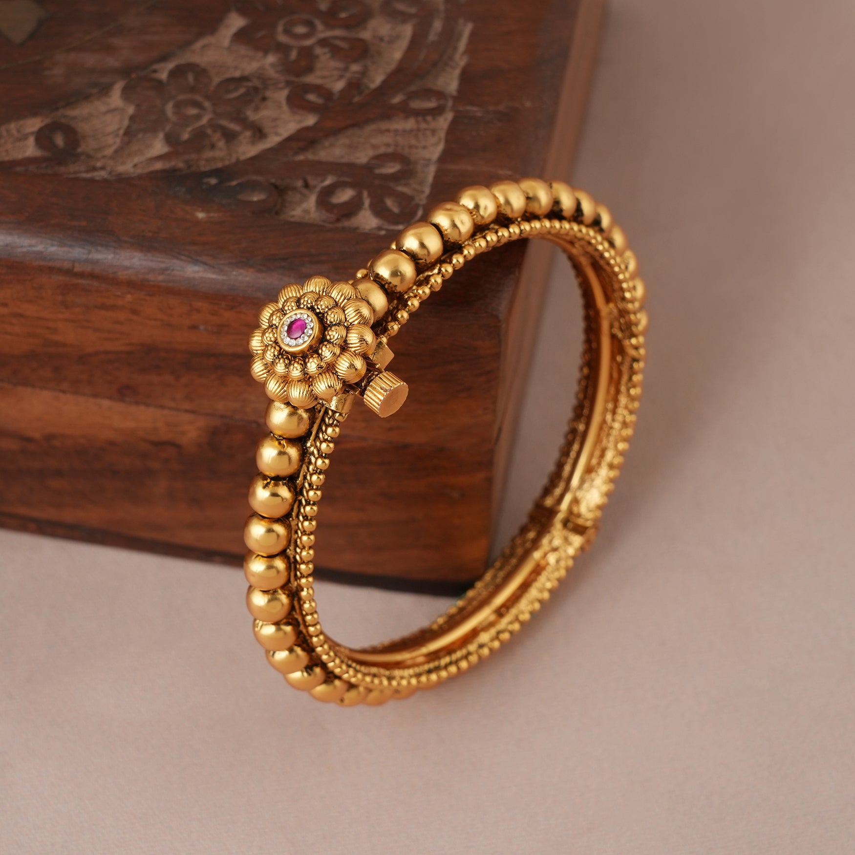 Beautiful traditional antique gold kada bangle