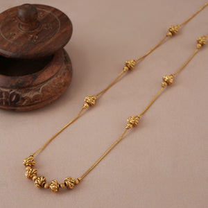 Stunning sleek antique gold delicate ball chain